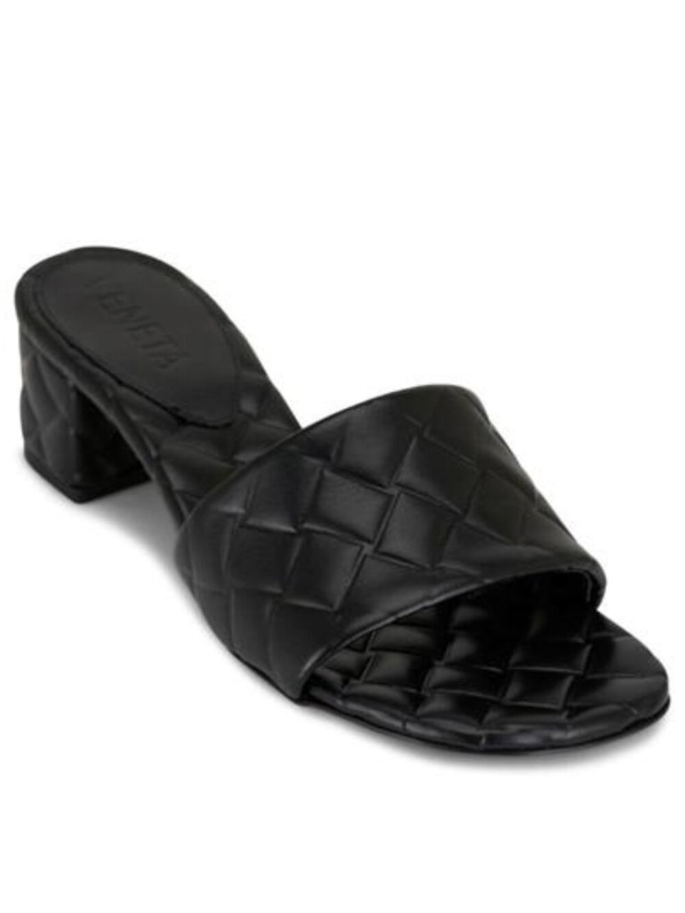 Bottega Veneta Amy Quilted Padded Leather Heels Mule Slide Sandals Shoes